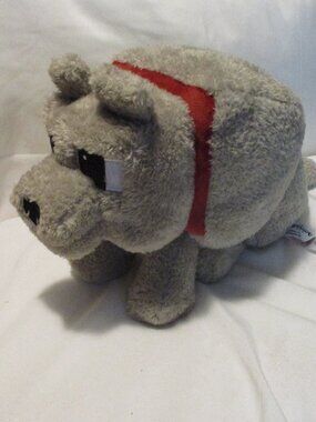 A Minecraft Movie Dog Dennis Wolf Plush‎ Toy Sounds Mojang Mattel fuzzy Video
